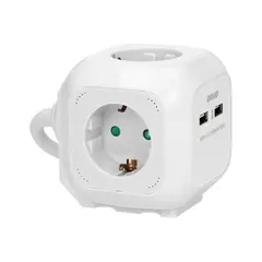 Удлинитель куб ORNO 4х1.4м 2 USB-А Schuko белый
