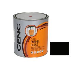 Paint for wood and metal Genc Synthetic glossy paint Silver 9103 black matt 750 ml