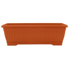 Balcony plastic flower pot with stand Aleana Terra 50x19 terracotta