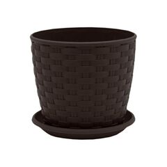Plastic flower pot with a stand Aleana Rotang 20x18 dark brown