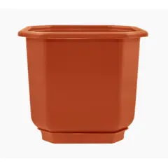 Plastic flower pot with a stand Aleana Dama 8x8 Terracotta