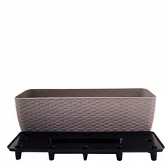 Pot plastic Aleana Rotang with stand 50x18cm Cocoa