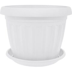 Plastic flower pot with a stand Aleana Terra 36x27 white