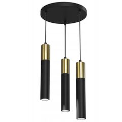 საკიდი Luminex 4146 Cassa 3 GU10 8W შავი ოქროსფერი