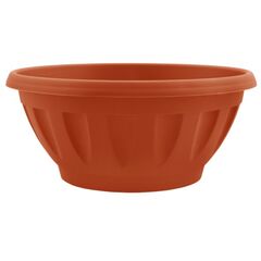 Plastic flower pot with a stand Aleana Janna 20x8.5 terracotta