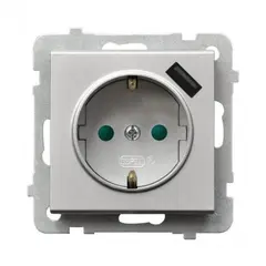 როზეტი დამიწებით Ospel Sonata GP-1RSPUSB/m/38 1 განყოფილებიანი + USB ვერცხლი მქრქალი
