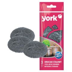 Мочалка для посуды стальная York 0341 3 шт
