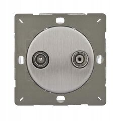 Socket Varilight R/TV/SAT brushed steel