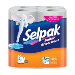 სამფენიანი პირსახოცი Selpak 4 ც