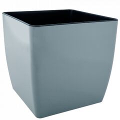 Pot plastic Aleana Kvadro low 27x27x26cm gray dove