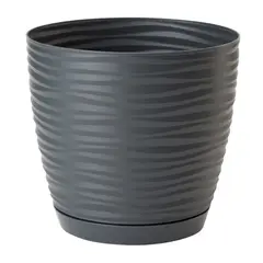 პლასტმასის ქოთანი დასადგამით FORM PLASTIC Sahara petit 3040-014 Ø19 ანტრაციტი