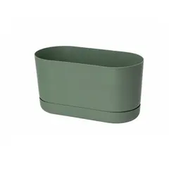 ქოთანი ყვავავილის FORM PLASTIC Satina box with saucer 27 მწვანე ჩაი 4290-085