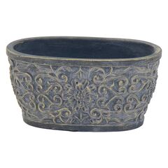 Керамический горшок Mega Collections Louise Oval Bronze 18x11x9 см