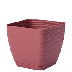 Пластиковый горшок с подставкой FORM PLASTIC Sahara petit square 3610-057 Ø13 марсала/красный