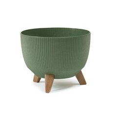 ქოთანი ყვავილის Lamela Bowl ROMA ECO wood 400 jumper 21ლ მწვანე