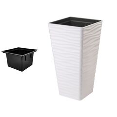 Flower pot FORM-PLASTIC sahara dunes slim kwadrat 40 white