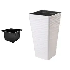 Горшок цветочный FORM-PLASTIC sahara dunes slim kwadrat 40 white