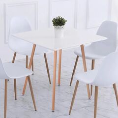 მაგიდა თეთრი ROOKIE SQUARE TABLE WHITE NL 80x80x75 სმ