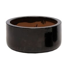 Pot ceramic Mega Collections Glazed Bowl Shiny 38x20cm 20l black