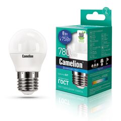 შუქდიოდური ნათურა Camelion 8W G45 Е27 6500K
