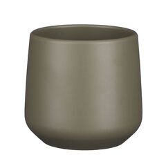 ქოთანი კერამიკული Amber pot round green matt - h15,5xd17cm