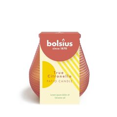 Свеча в стекле Bolsius True Citronela coral 94/91 мм
