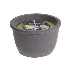 სანთელი მწერების დასაფრთხობი CANDLE IN CEMENT POT GREEN