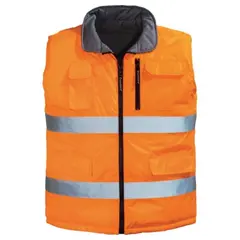 Warm double-sided waistcoat Coverguard 7HWGO M orange