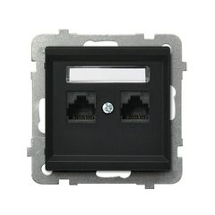 Розетка компьютерная CAT 5E Ospel Sonata GPK-2R/K/m/33 2 местная черная