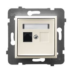 Розетка компьютерная Ospel Aria GPK-1U/K/m/27 RJ45 Cat 5e 1 местная бежевая