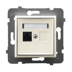 როზეტი კომპიუტერის Ospel Aria GPK-1U/K/m/27 RJ45 Cat 5e 1 განყოფილებიანი ჩალისფერი