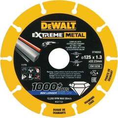 ალმასის დისკი ლითონისთვის DeWalt DT40252-QZ 125 მმ
