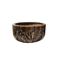 Pot ceramic Mega Collections Glazed Bowl Falling 21x10cm 3l brown