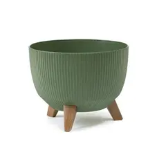 Горшок цветочный Lamela Bowl ROMA ECO wood 400 jumper 21л зеленый
