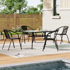 Garden furniture set table 120x80x70 cm 4 chairs 50x45x70 cm