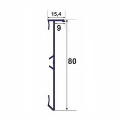 Aluminum plinth PROFIL CENTER Best Deal 15.3x80x2500 mm MDF 80 mm insert silver