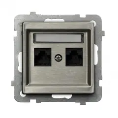 როზეტი კომპიუტერის Ospel Sonata GPK-2RM/K/m/37 RJ45 Cat 5e 2 განყოფილებიანი ფოლადისფერი