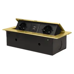Table block ORNO 2 2xUSB A Schuko gold