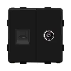 Socket without frame Socket Style 2 Internet CAT6 RJ45 TV black