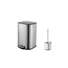 Metal trash can with brush BERLLONG BPB-0165 5l