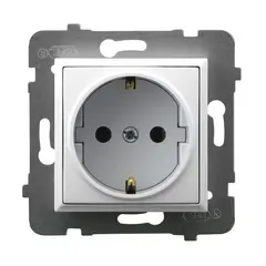 Power socket grounded no frame Ospel Aria GP-1US/m/00 1 sectional white