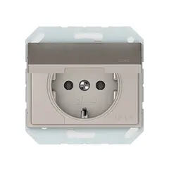 Power socket grounded, with lid Vilma RP16-003-02 ch IP44 1 sectional champagne