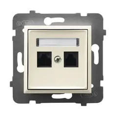 Computer socket CAT 5E Ospel Aria GPK-2U/K/m/27 2 sectional beige
