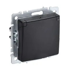 Socket IEK BRITE 1 16A grounding PCbsh10-3-44-BrB black cover