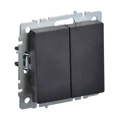 Выключатель проходной IEK BRITE 2 10A VCP10-2-6-BrB черный