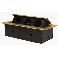 Table block ORNO 3 Schuko brass