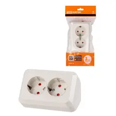 Socket TDM 2 16A 113x65 with grounding