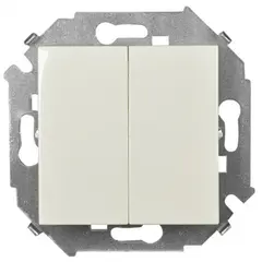 Выключатель проходной без рамки Simon 15 1591397-031 2 клавишный бежевый