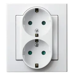 Power socket grounded Ospel Sonata GP-2RSP/00 2 sectional white