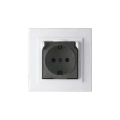 Socket with Grounding Cover Nilson Touran White